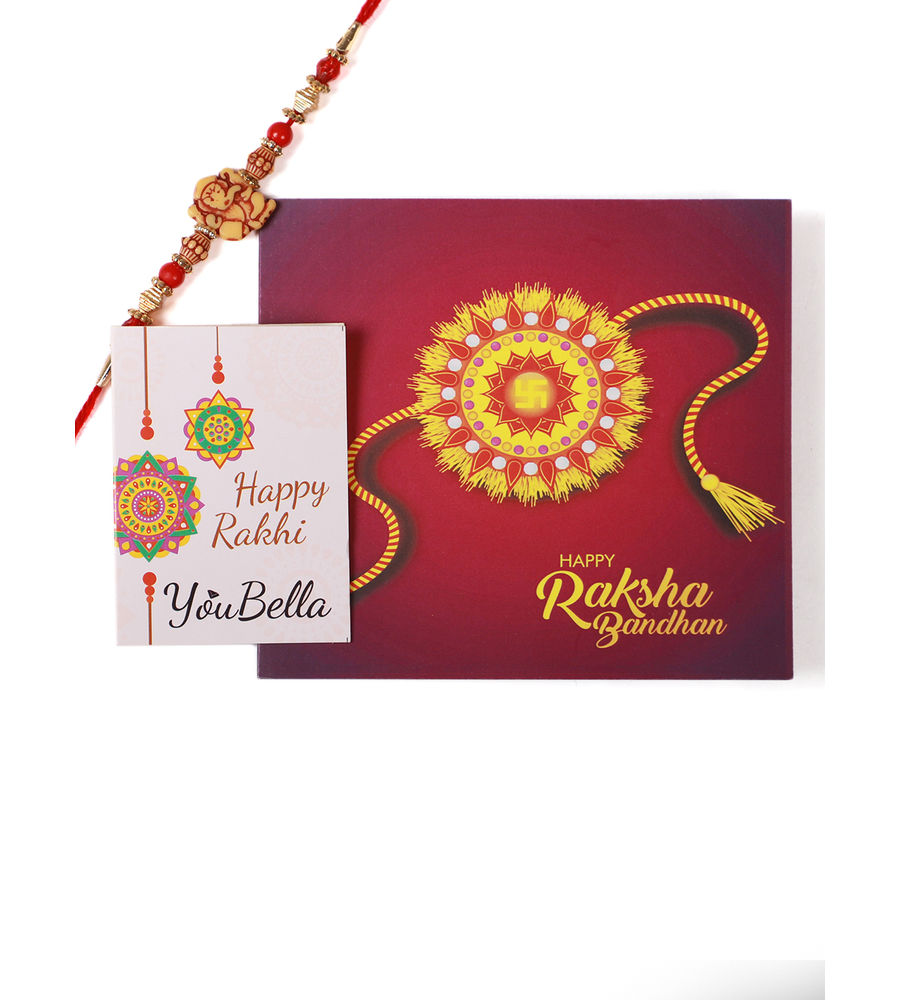 YouBella Rakhi and Greeting Card Combo for Brother